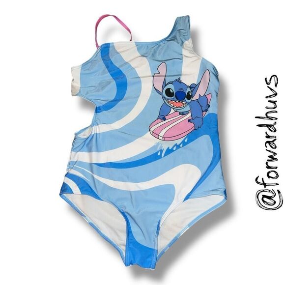 Disney Lilo & Stitch Big Girls UPF 50+ One Piece Bathing Suit Size 14/16 - Picture 1 of 11